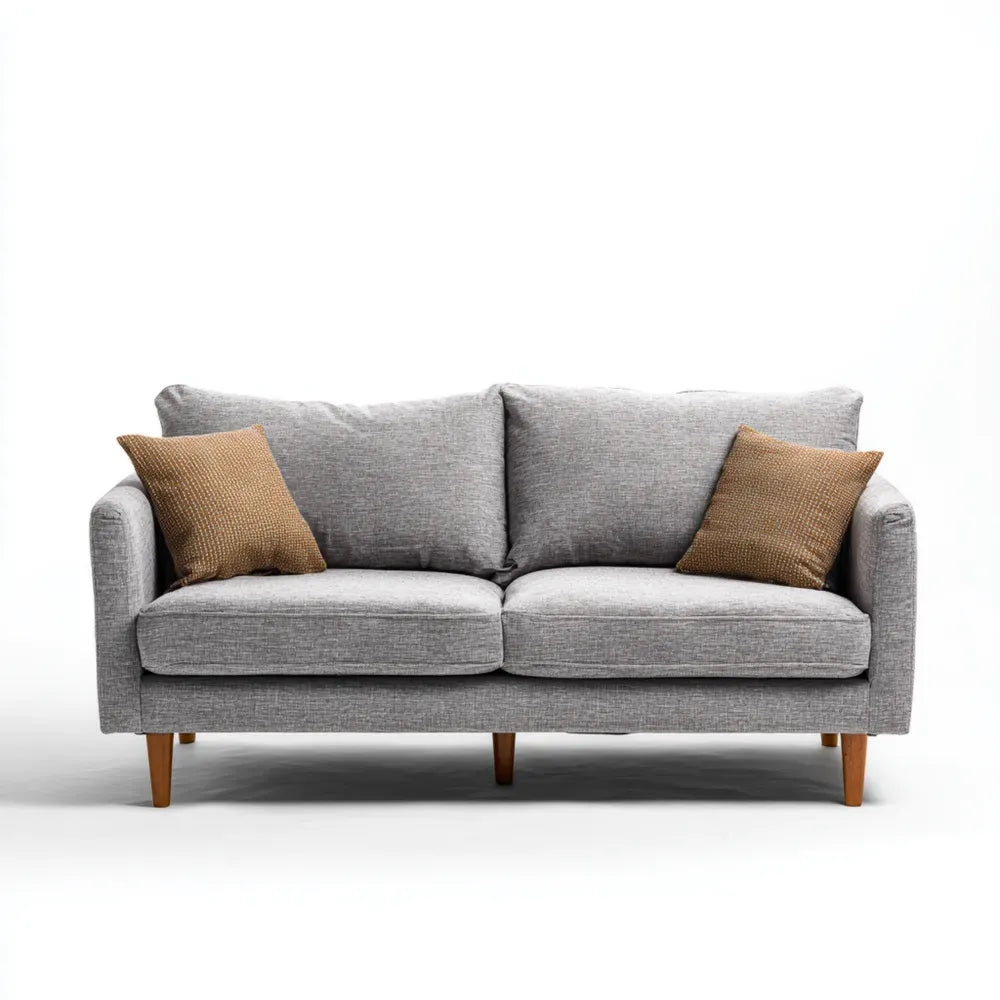 Sofa Set Fabric Upholstered 180x90x85 cm - Light Grey - Modern Design