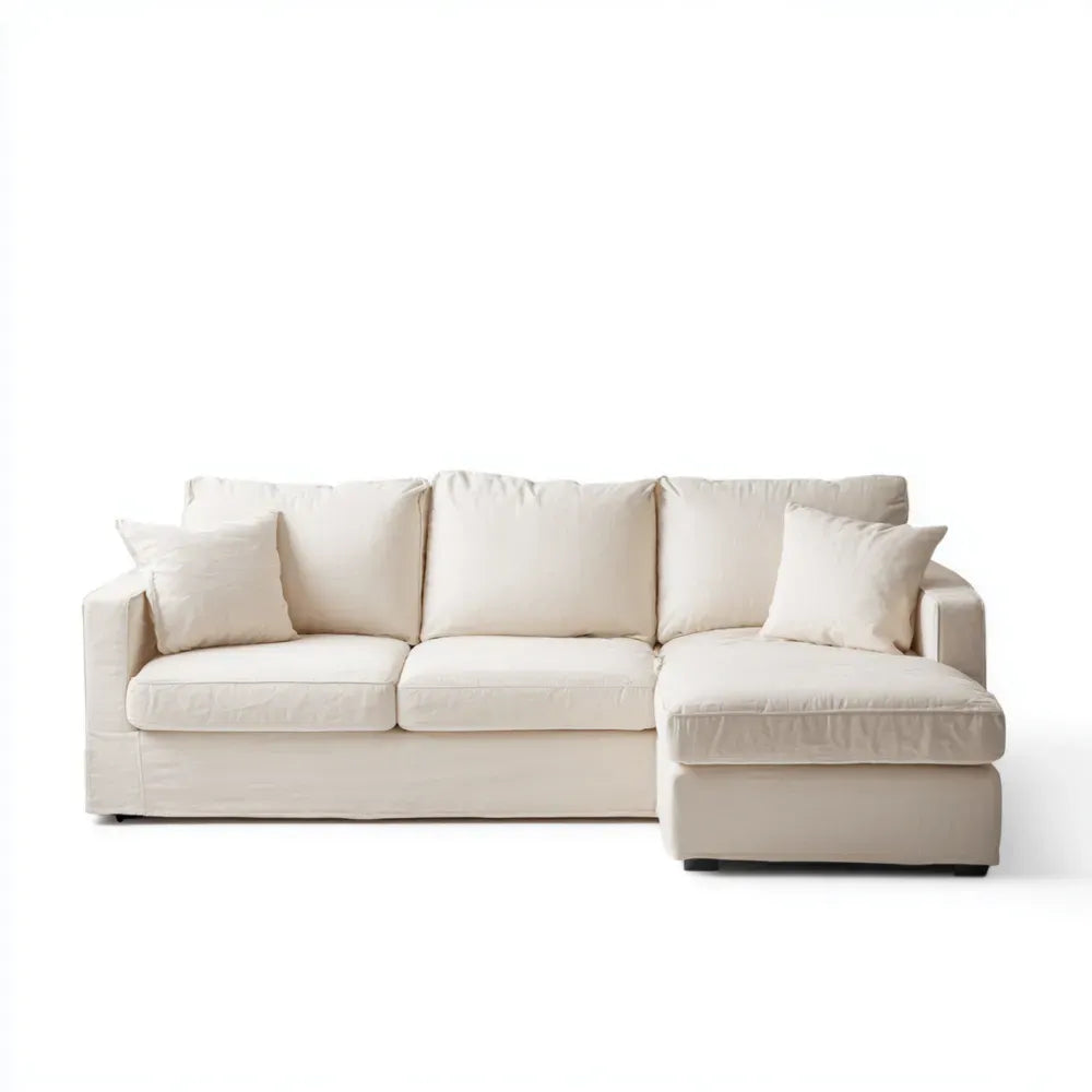 Sectional Sofa Set Fabric Upholstery 250x90x85 cm - Beige - Modern Design