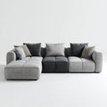 Sectional Sofa Fabric Upholstered 300x150x85 cm – Light Gray/Dark Gray – Modern Design