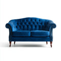 Chesterfield Sofa Velvet Upholstery 150x85x75 cm – Blue – Classic Design