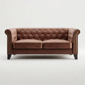 Chesterfield Sofa Velvet Upholstered 200x85x75 cm - Brown - Classic Design