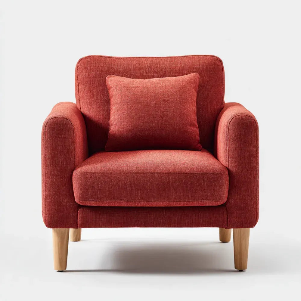 Armchair Fabric Upholstery 85x80x90 cm - Red - Contemporary Design