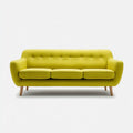 3-Seater Sofa Fabric Upholstery Modern 200x85x75 cm Yellow